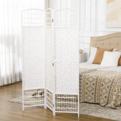 Biombo Separador de Ambientes de 3 Paneles Plegable de Cuerda de Papel 120x170cm Decoración para Dormitorio Saló... - Ogal.Es