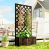 Jardinera con Enrejado de Madera Macetero de Jardín con Soporte para Trepadora 72,5x31,5x149,5 cm Carbonizado - Ogal.Es