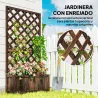 Jardinera con Enrejado de Madera Macetero de Jardín con Soporte para Trepadora 72,5x31,5x149,5 cm Carbonizado - Ogal.Es