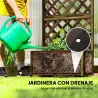 Jardinera con Enrejado de Madera Macetero de Jardín con Soporte para Trepadora 72,5x31,5x149,5 cm Carbonizado - Ogal.Es