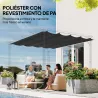 Techo de Repuesto Retráctil 3x2,5 m para Marco de 2,85x2 m Toldo de Tela Solo para Cenador Jardín con 8 Orificio... - Ogal.Es
