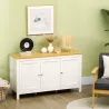 Aparador de Salón Armario de Almacenamiento con 3 Puertas con Estantes Ajustables Estilo Moderno 120x40x70 cm Bl... - Ogal.Es