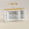 Aparador de Salón Armario de Almacenamiento con 3 Puertas con Estantes Ajustables Estilo Moderno 120x40x70 cm Bl... - Ogal.Es