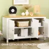Aparador de Salón Armario de Almacenamiento con 3 Puertas con Estantes Ajustables Estilo Moderno 120x40x70 cm Bl... - Ogal.Es