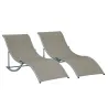 Conjunto de 2 Tumbonas de Jardín Tumbonas Plegables con Marco de Aluminio Texteline para Piscina Patio 165x61x63... - Ogal.Es