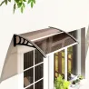 Marquesina Exterior para Puerta y Ventana 75x100 cm contra Sol y Lluvia con Soporte de Aleación de Aluminio Marrón - Ogal.Es