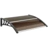 Marquesina Exterior para Puerta y Ventana 75x100 cm contra Sol y Lluvia con Soporte de Aleación de Aluminio Marrón - Ogal.Es