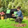 Compostador Giratorio 130L Contenedor Compostaje Doble Cámara Aberturas de Ventilación Patas de Acero 67x60x77 c... - Ogal.Es