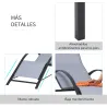 2 Tumbonas de Jardín 59x169x66 cm con Mesa de Centro 41x41x45 cm de Vidrio Reposabrazos para Patio Piscina Terra... - Ogal.Es