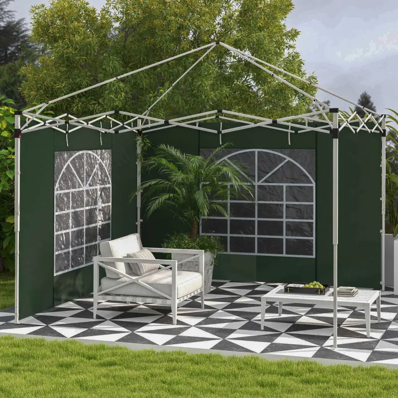 2 Paredes Laterales para Carpa 295x195 cm con Ventana Enrollable y Puerta con Cremallera para Carpa 3x3 m o 3x6 ... - Ogal.Es