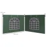 2 Paredes Laterales para Carpa 295x195 cm con Ventana Enrollable y Puerta con Cremallera para Carpa 3x3 m o 3x6 ... - Ogal.Es