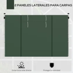 2 Paredes Laterales para Carpa 295x195 cm con Ventana Enrollable y Puerta con Cremallera para Carpa 3x3 m o 3x6 ... - Ogal.Es