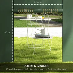 2 Paredes Laterales para Carpa 295x195 cm con Ventana Enrollable y Puerta con Cremallera para Carpa 3x3 m o 3x6 ... - Ogal.Es