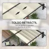 Pérgola 3x3 m Cenador de Jardín con Techo Retráctil de Poliéster y Marco de Acero Crema y Gris Oscuro - Ogal.Es