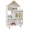 Estantería para Juguetes Infantil Organizador Infantil de 3 Niveles con 1 Techo Carga 50 kg 65x25x108,5 cm Blanco - Ogal.Es