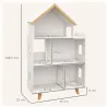 Estantería para Juguetes Infantil Organizador Infantil de 3 Niveles con 1 Techo Carga 50 kg 65x25x108,5 cm Blanco - Ogal.Es