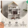 Estantería para Juguetes Infantil Organizador Infantil de 3 Niveles con 1 Techo Carga 50 kg 65x25x108,5 cm Blanco - Ogal.Es