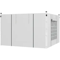 2 Paredes Laterales para Carpa 295x195 cm con Ventana Enrollable y Puerta con Cremallera para Carpa 3x3 m o 3x6 ... - Ogal.Es