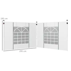 2 Paredes Laterales para Carpa 295x195 cm con Ventana Enrollable y Puerta con Cremallera para Carpa 3x3 m o 3x6 ... - Ogal.Es