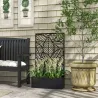 Jardinera con Biombo de Metal Huerto Urbano de Pared o de Pie para Cultivos Plantas o Decoración 61x23x113 cm Negro - Ogal.Es