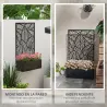 Jardinera con Biombo de Metal Huerto Urbano de Pared o de Pie para Cultivos Plantas o Decoración 61x23x113 cm Negro - Ogal.Es