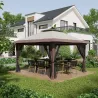 Carpa Plegable Pop-up con Altura Ajustable Protección UV50+ Doble Techo y Mosquiteras 4x4x2,8 m Beige - Ogal.Es
