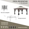 Carpa Plegable Pop-up con Altura Ajustable Protección UV50+ Doble Techo y Mosquiteras 4x4x2,8 m Beige - Ogal.Es