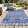 Alfombra Reversible 182x274 cm Estilo Moderno para Terraza Balcón Patio Camping Playa Azul Oscuro y Blanco - Ogal.Es
