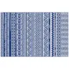 Alfombra Reversible 182x274 cm Estilo Moderno para Terraza Balcón Patio Camping Playa Azul Oscuro y Blanco - Ogal.Es