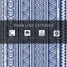 Alfombra Reversible 182x274 cm Estilo Moderno para Terraza Balcón Patio Camping Playa Azul Oscuro y Blanco - Ogal.Es