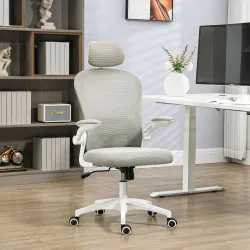 Silla de Oficina de Malla Silla de Escritorio Respaldo Alto Reposacabezas Ajustable Soporte Lumbar 4D 62x64x120 ... - Ogal.Es
