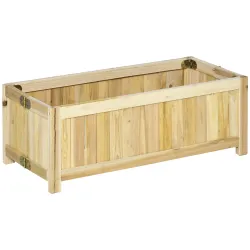 Jardinera de Madera Plegable con 4 Patas para Cultivos Verduras Flores en Patio Balcón Terraza 70x30x25 cm Natural - Ogal.Es