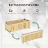 Jardinera de Madera Plegable con 4 Patas para Cultivos Verduras Flores en Patio Balcón Terraza 70x30x25 cm Natural - Ogal.Es