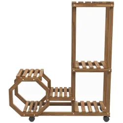 Soporte para Plantas con Ruedas Soporte para Macetas de 5 Niveles de Madera Uso Interno Externo 86x30x102 cm Car... - Ogal.Es