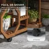Soporte para Plantas con Ruedas Soporte para Macetas de 5 Niveles de Madera Uso Interno Externo 86x30x102 cm Car... - Ogal.Es