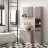 Mueble para Debajo del Lavabo Armario de Baño de Suelo con Puerta Doble y Estante Ajustable 60x30x59,8 cm Roble ... - Ogal.Es
