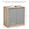 Mueble para Debajo del Lavabo Armario de Baño de Suelo con Puerta Doble y Estante Ajustable 60x30x59,8 cm Roble ... - Ogal.Es