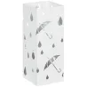 Paragüero Blanco Paragüero de Acero con 4 Ganchos y Bandeja de Goteo Extraíble para Pasillo Entrada 15,5x15,5x41 cm - Ogal.Es