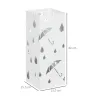 Paragüero Blanco Paragüero de Acero con 4 Ganchos y Bandeja de Goteo Extraíble para Pasillo Entrada 15,5x15,5x41 cm - Ogal.Es