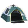 Tienda Camping Plegable con 1 Puerta 3 Ventanas Bolsa de Transporte y Apertura Automática 205x195x135 cm Verde - Ogal.Es