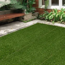 Césped Sintético de 10 Piezas Alfombra Césped Artificial 30x30 cm con Altura de Hierba 25 mm y Anti-UV Verde Oscuro - Ogal.Es