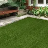 Césped Sintético de 10 Piezas Alfombra Césped Artificial 30x30 cm con Altura de Hierba 25 mm y Anti-UV Verde Oscuro - Ogal.Es