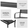 Banco Exterior de Jardín de 2 Plazas Banco para Terraza con Respaldo de Malla de Acero Carga 240 kg 127x60x87 cm... - Ogal.Es