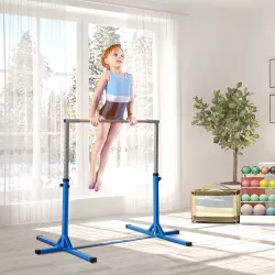 Barra de Gimnasia para Niños de +3 Años Barra de Entrenamiento Altura Ajustable 92-150 cm Carga 75 kg 194x121x15... - Ogal.Es