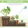 Arriate de Jardín de 3 Niveles con Diseño de Escalera y Tela no Tejida para Cultivos Plantas Flores 93x93x35 cm ... - Ogal.Es