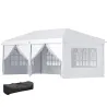 Carpa Plegable 5,85x2,95x2,7 m con 4 Paneles 4 Ventanas 2 Puertas 1 Bolsa Anti-UV y 12 Orificios de Drenaje Blanco - Ogal.Es