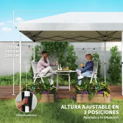 Carpa Plegable 5,85x2,95x2,7 m con 4 Paneles 4 Ventanas 2 Puertas 1 Bolsa Anti-UV y 12 Orificios de Drenaje Blanco - Ogal.Es