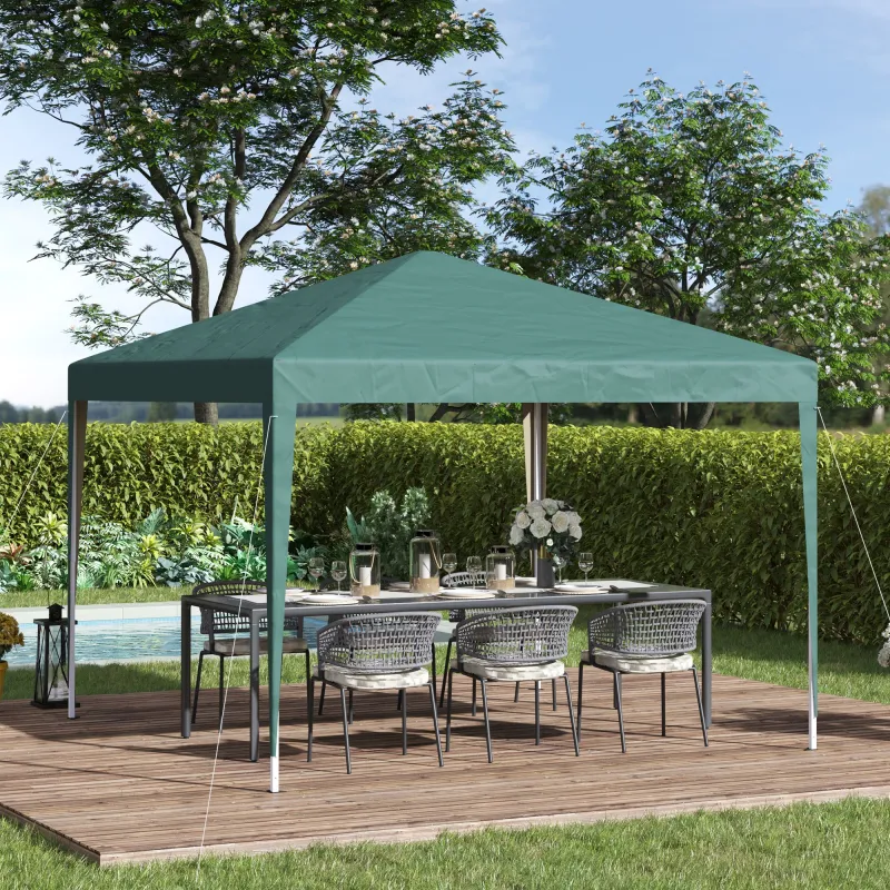 Carpa Plegable 3x3 m con Bolsa de Transporte Altura Ajustable Anti-UV e Impermeable para Terraza Patio Playa Verde - Ogal.Es