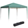 Carpa Plegable 3x3 m con Bolsa de Transporte Altura Ajustable Anti-UV e Impermeable para Terraza Patio Playa Verde - Ogal.Es