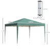 Carpa Plegable 3x3 m con Bolsa de Transporte Altura Ajustable Anti-UV e Impermeable para Terraza Patio Playa Verde - Ogal.Es
